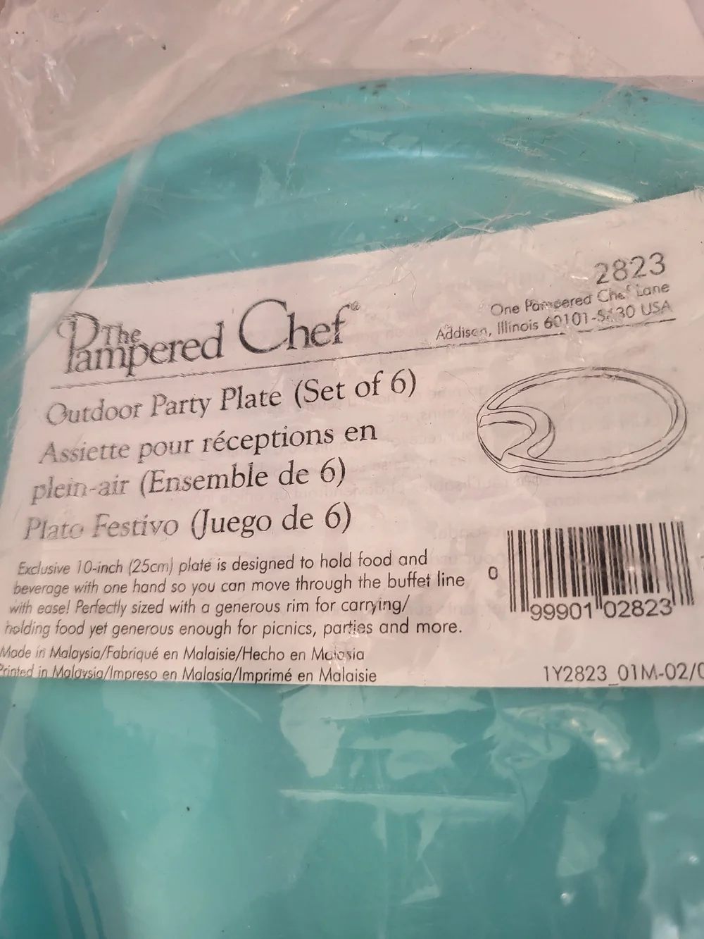 The Pampered Chef Outdoor Party Plate Set of 6 #2823 NWT